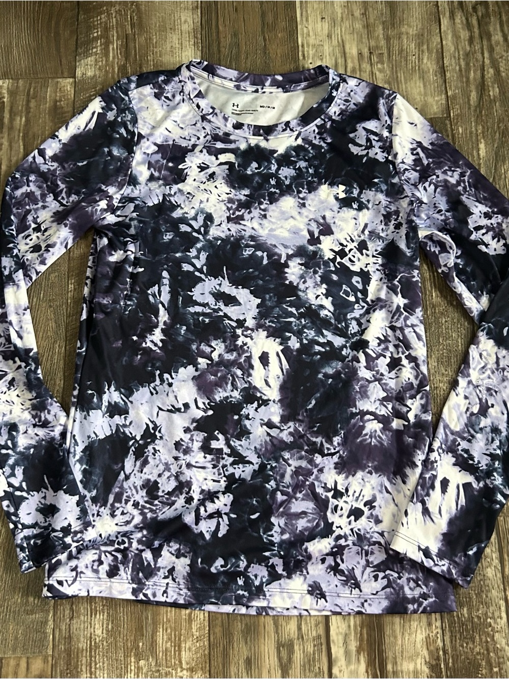 Under Armour Women's Long Sleeve Tie-Dye Active Top - Purple & White